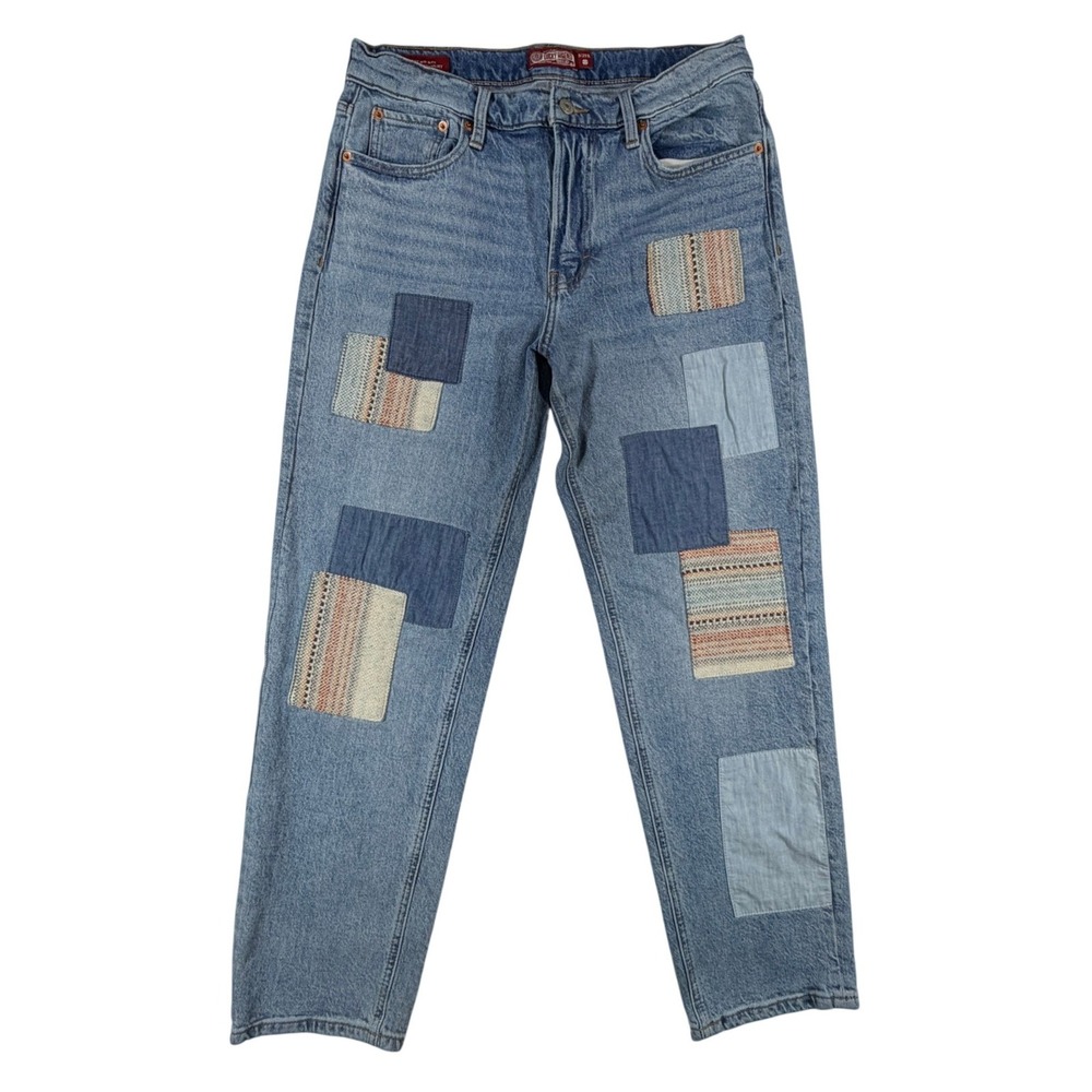 Lucky Brand Lucky Legend Boy Mid Rise 8/29 Reg Relaxed Straight Patchwork Jeans